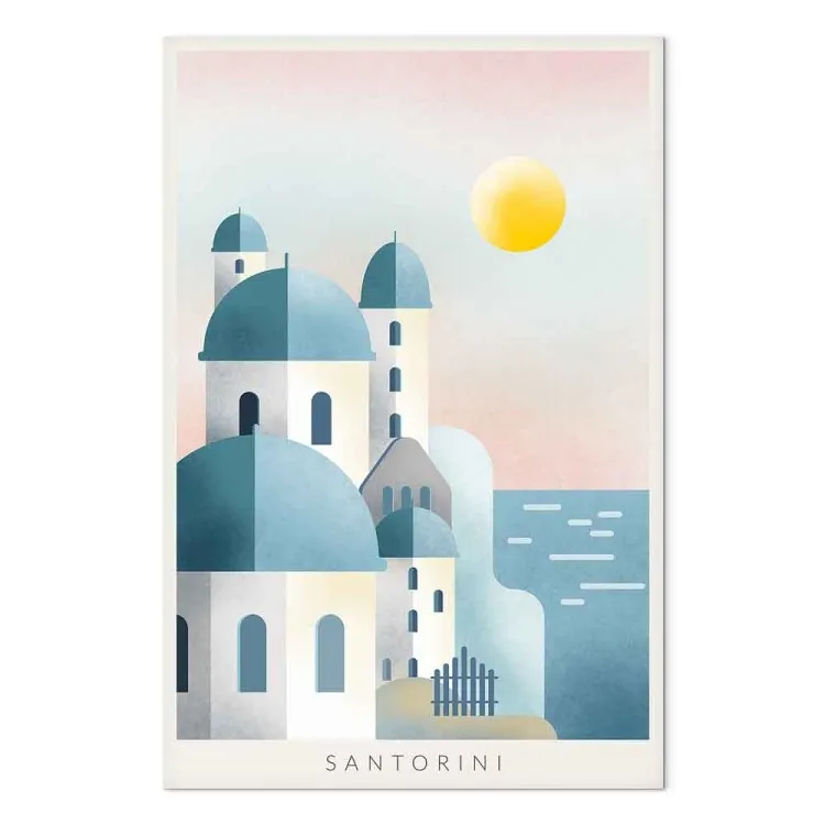 Santorin en Grèce - un paysage avec la mer et l'architecture blanche de l'île grecque Santorin et un texte