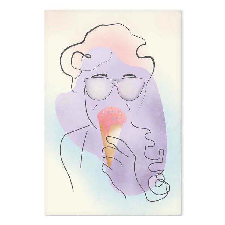 Crème glacée avec pépites - une abstraction sur fond bleu