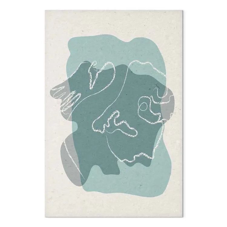 Associations - une abstraction de lignes blanches sur fond bleu-crème