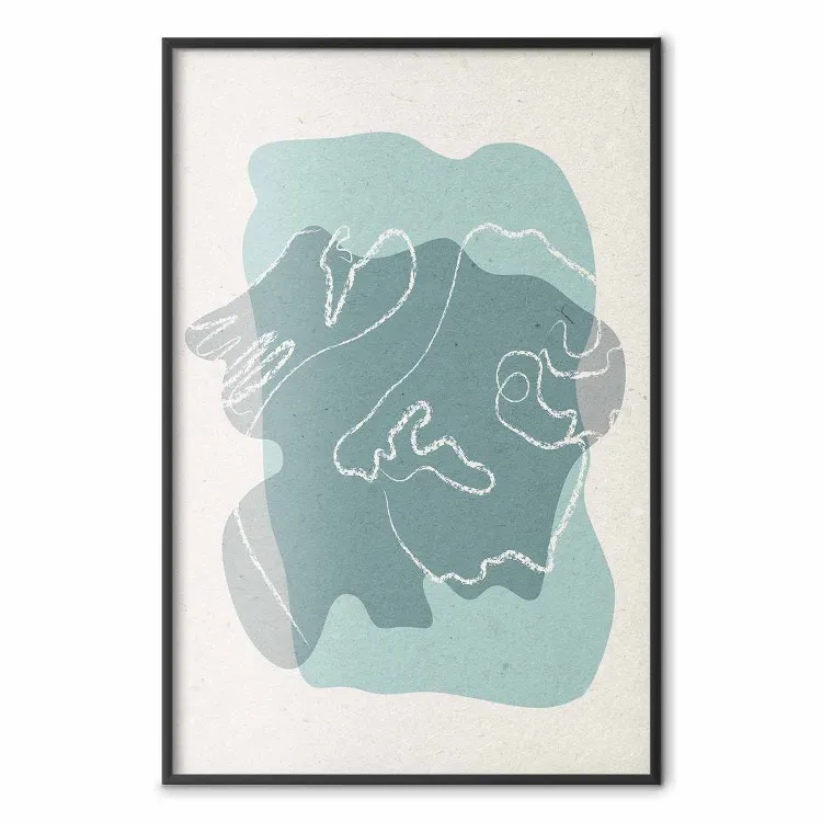 Espoire - art linéaire abstrait dans les nuances de bleu