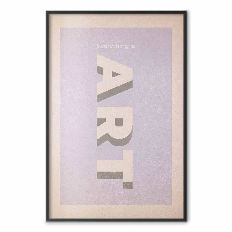 Everything is Art - image typographique texte anglais sur fond pastel