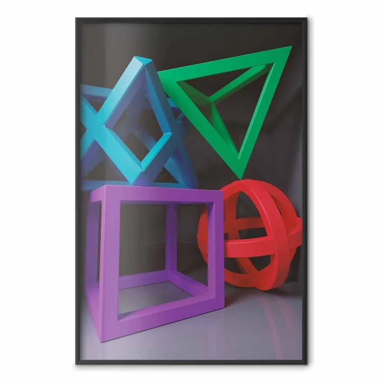 Illusion d'optique- figures géométriques colorées effet 3D
