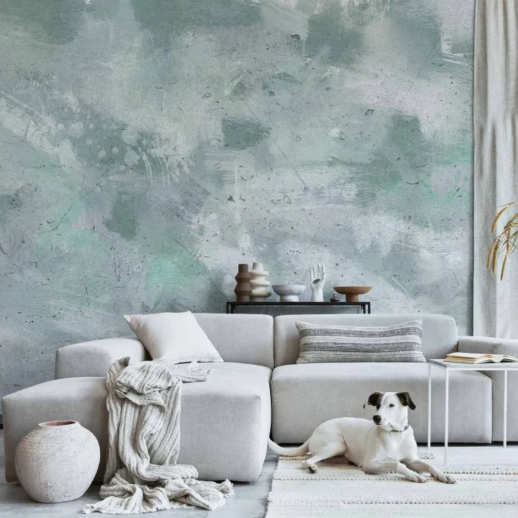 Expression menthe - motif de peinture menthe sur une texture de béton