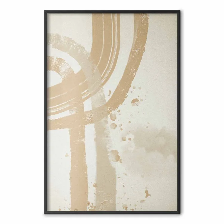 Minimalisme beige - motif abstrait marron sur fond beige clair