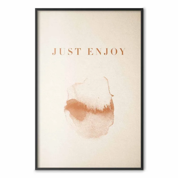 Just Enjoy - textes anglais et motif aquarelle sur fond beige clair