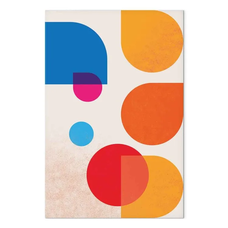 Figures géométriques colorées - un motif abstrait sur fond beige