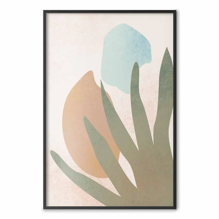 Agave au soleil - abstraction pastel sur fond beige clair