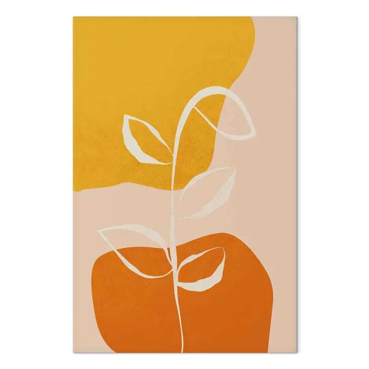 Brindille blanche - motif botanique abstrait aux couleurs pastel