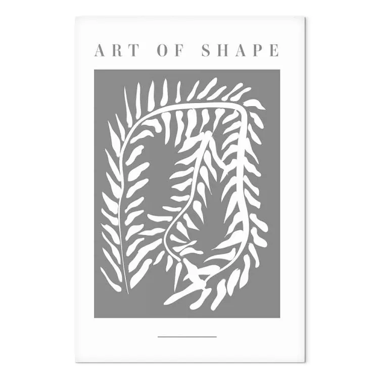 Usine de serpent - abstraction avec un motif botanique sur fond gris
