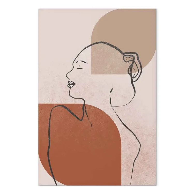 Nu féminin linéaire - un portrait abstrait et minimaliste