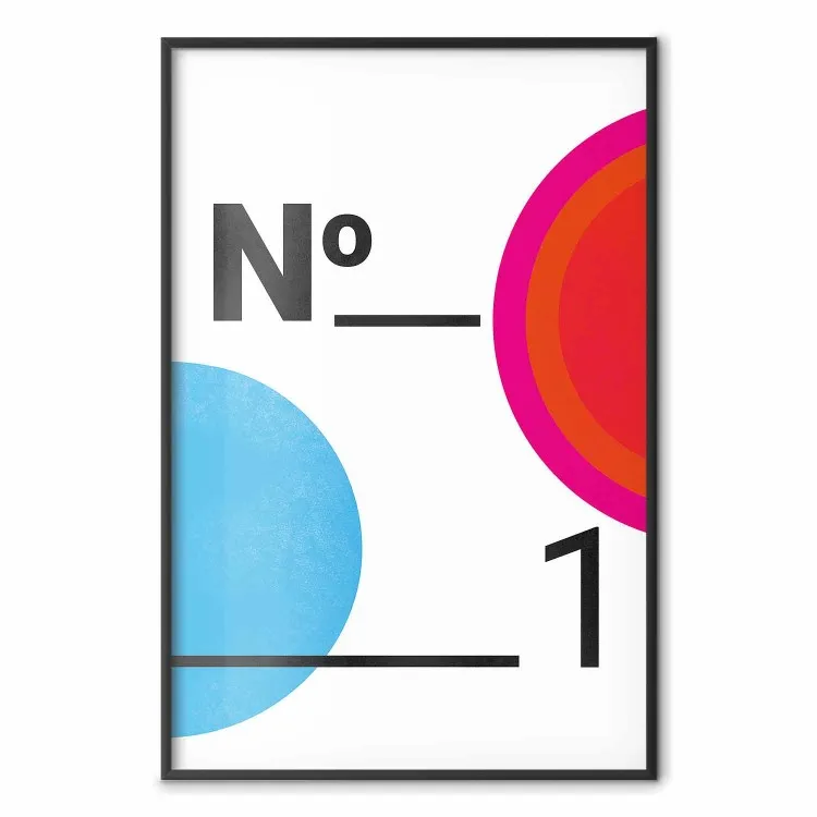 Numéro 1 - chiffres noirs et figures géométriques colorées