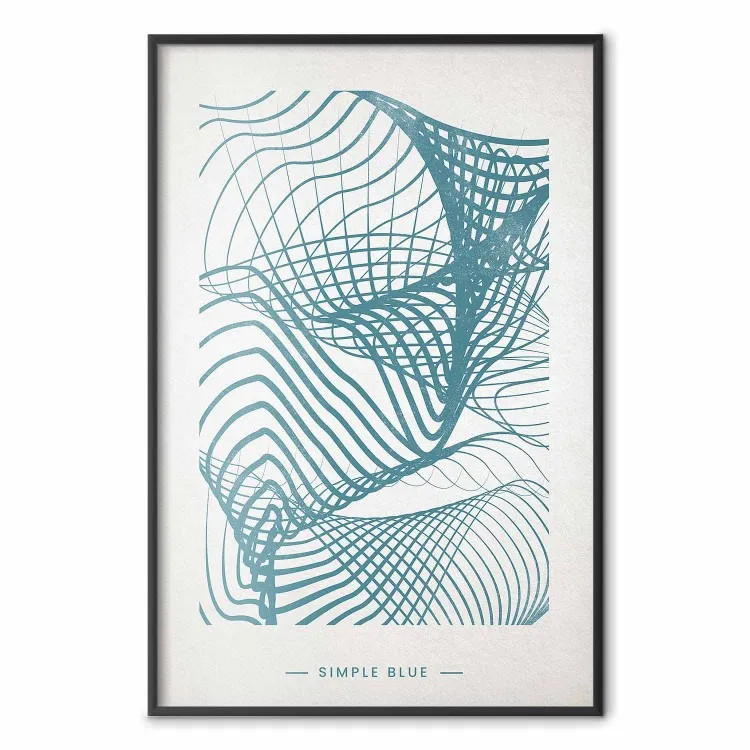 Simple Blue - vagues et texte anglais dans des tons de bleu