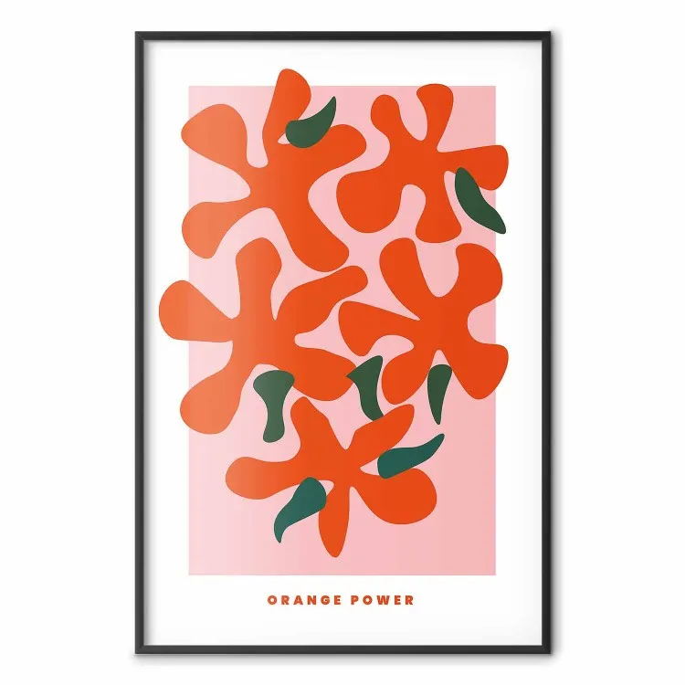Bouquet orange - fleurs colorées abstraites et textes en anglais