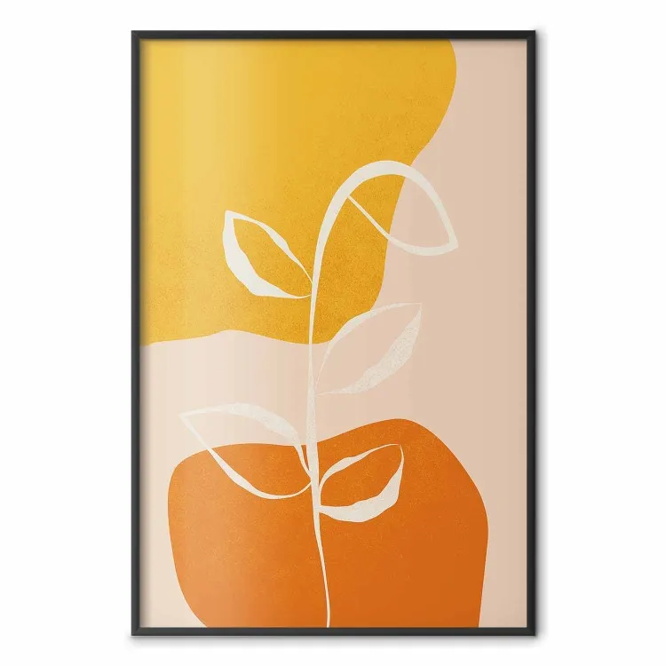 Jeune plante - motif végétal abstrait dans des couleurs chaudes