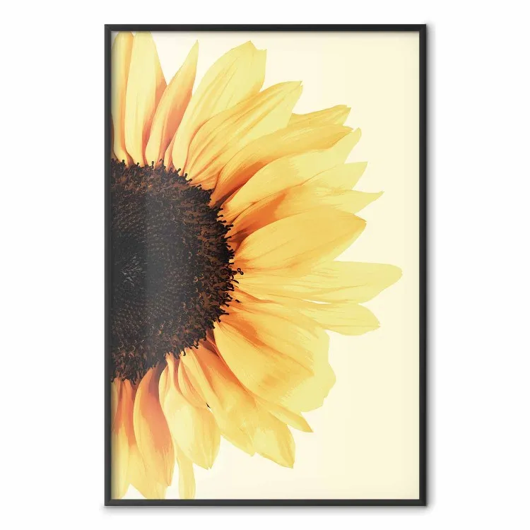 Joyeux comme le soleil - tournesol naturel sur fond jaune clair