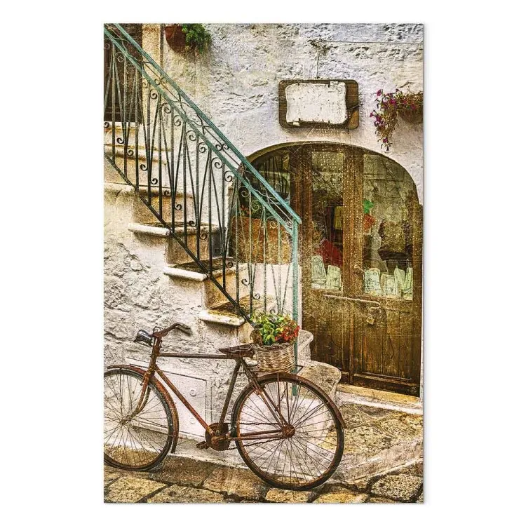 Vélo près des marches de pierre - une photo d'une ville italienne