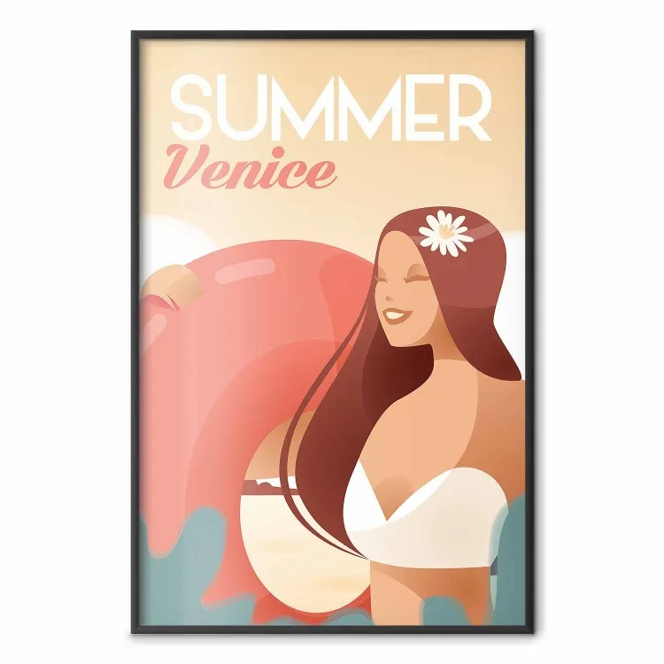 Summer Venice - motif estival coloré avec femme sur plage