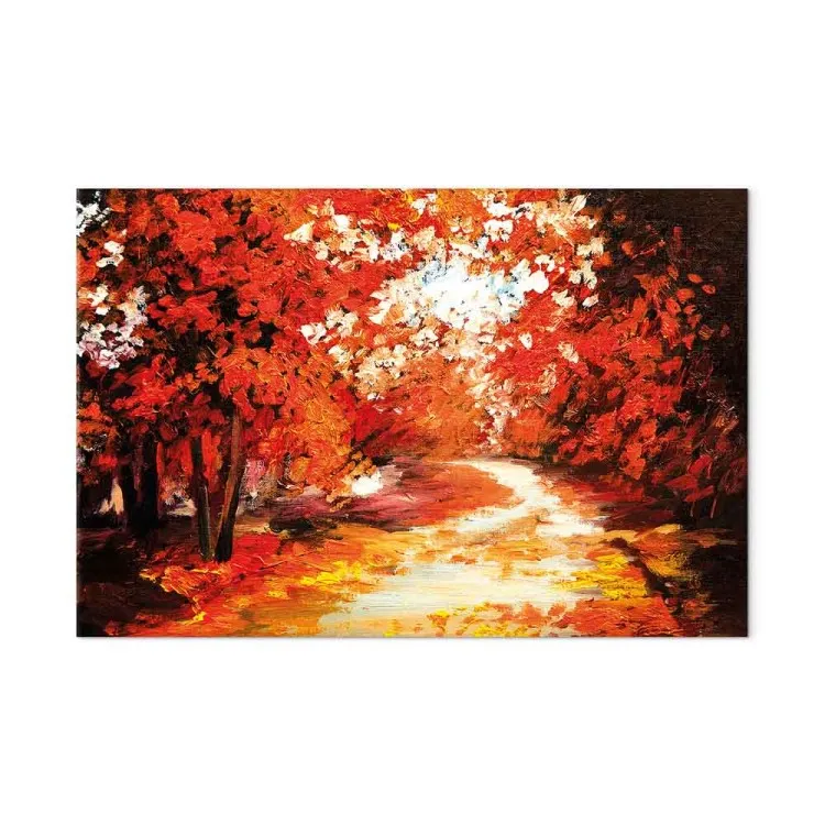 Route d'automne entre les arbres - un paysage impressionniste