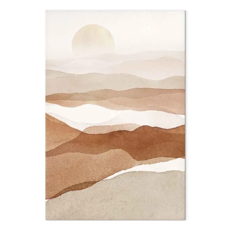 Soleil couchant sur le désert - un paysage abstrait de style bohème