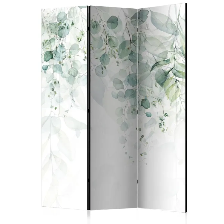 Toucher de la nature - premier modèle (3 panneaux) - feuilles blanches