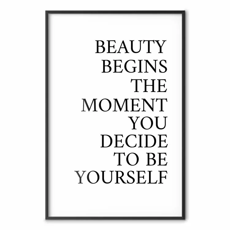 Be yourself - motif typographique en noir et blanc avec texte anglais