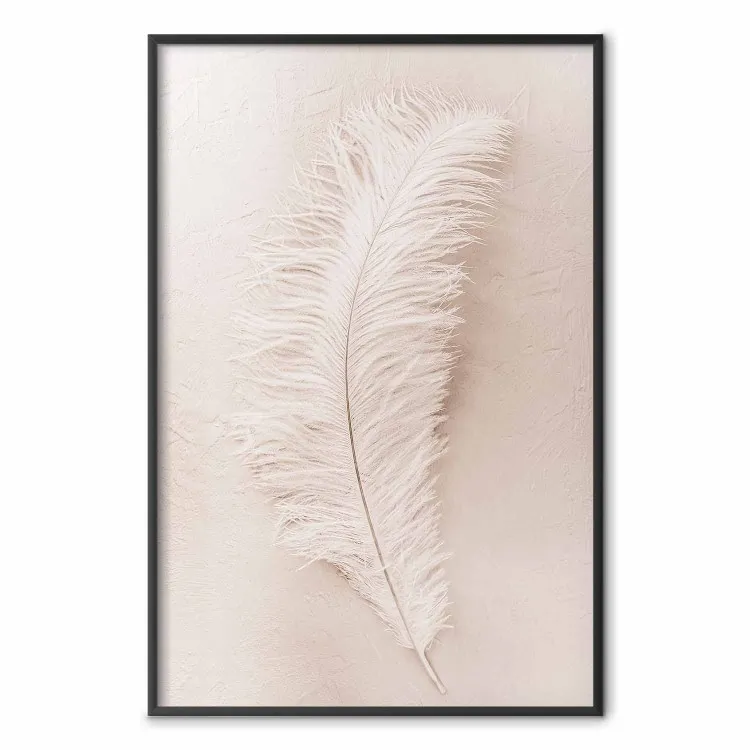 Souvenir - plume d'oiseau aux couleurs claires beige-rose
