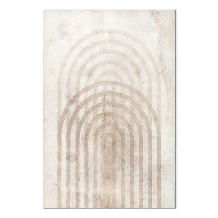 Cercles marron - abstraction avec figures géométriques sur fond beige