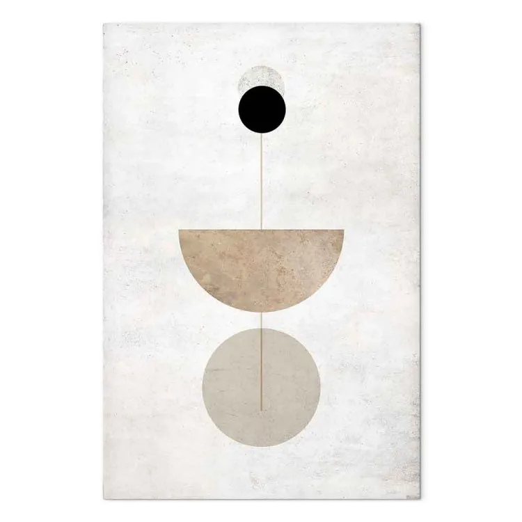 Cercles gris et noirs et un demi-cercle - une abstraction géométrique