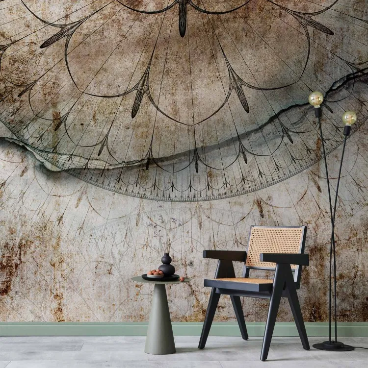 Roue industrielle - composition abstraite avec motifs et textures