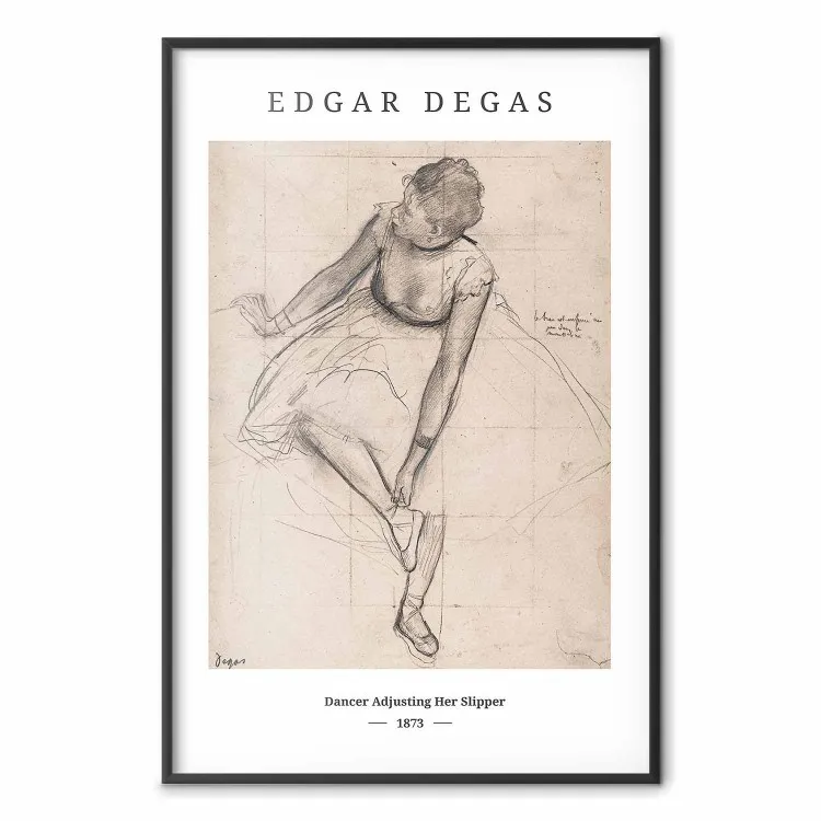 Edgar Degas : Danseuse ajustant son chausson - croquis d'une ballerine