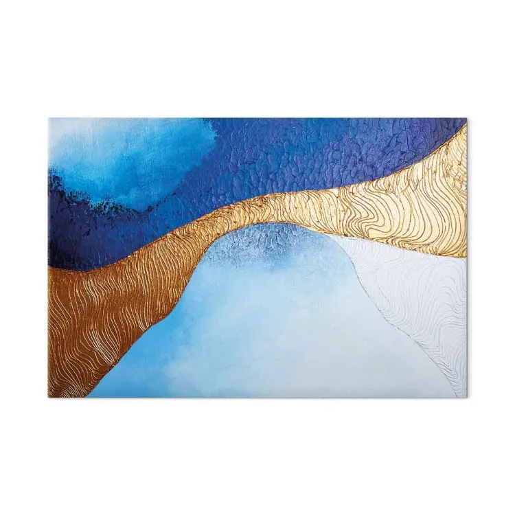 Embouchure dorée (1 partie) large - Abstraction moderne en bleu