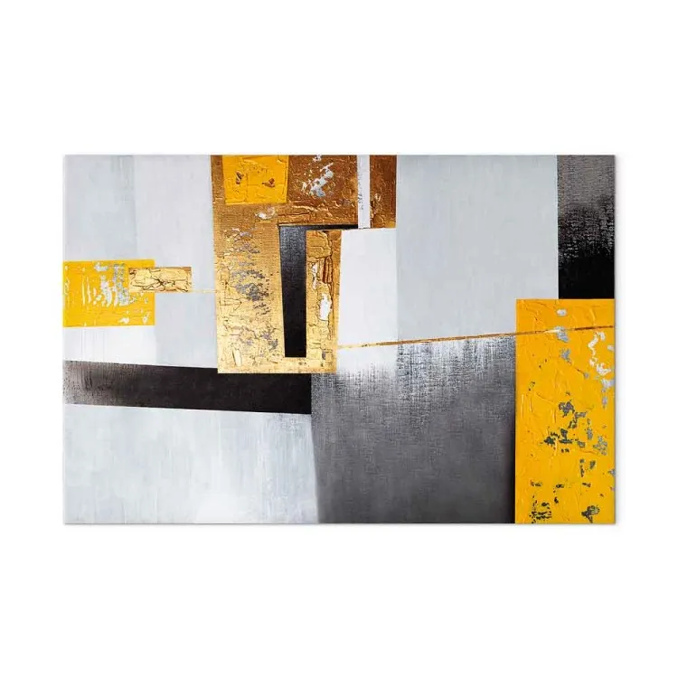 Lieu doré (1 partie) large - Abstraction moderne avec des figures