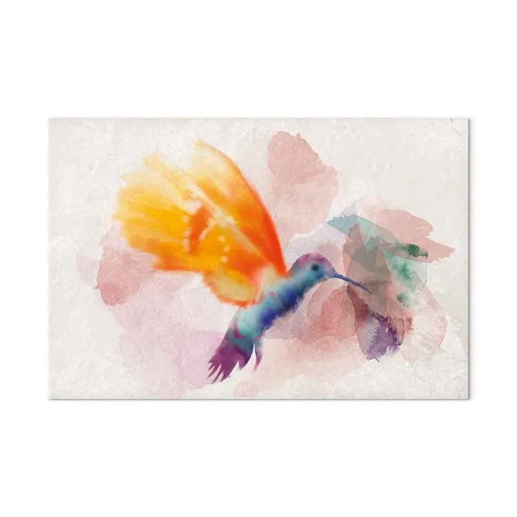 Colibri jaune (1 partie) large - Oiseau dans des aquarelles délicates