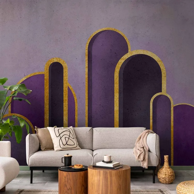 Portail amétrine  - un graphisme moderne dans les tons de violet avec un motif abstrait