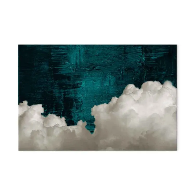 Abstraction émeraude (1 partie) large - Nuages sur fond vert