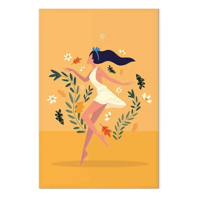 Danse parmi les fleurs (1 partie) vertical - Femme sur fond de plantes