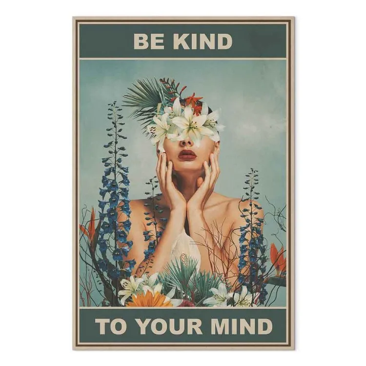 Be Kind to Your Mind (1 partie) vertical - Femme et fleurs colorées