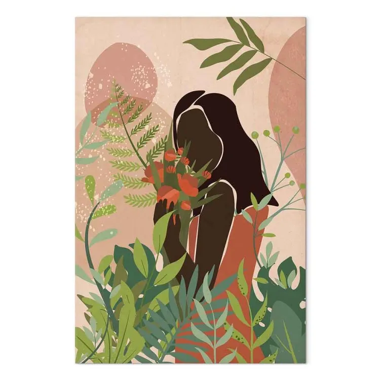 Femme dans le vert (1 partie) - Plantes colorées