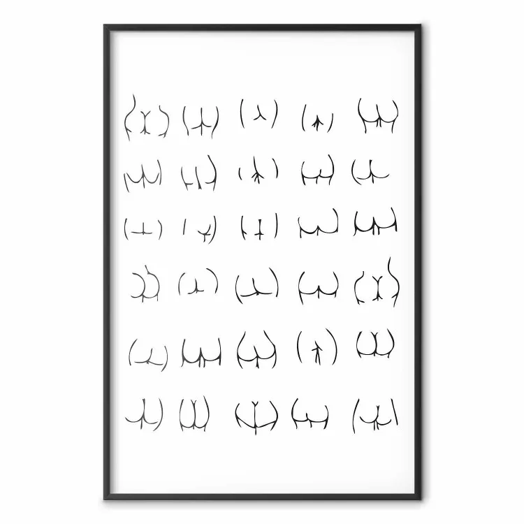 Formes féminines - dessin de fesses en noir et blanc