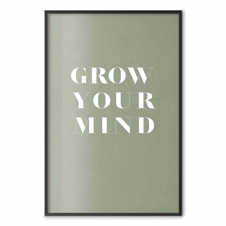 Grow Your Mind - motif typographique sur fond vert