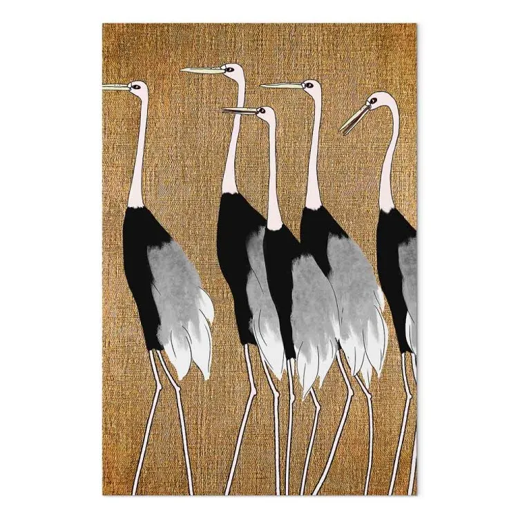Grues asiatiques (1 partie) vertical - Oiseaux dans le style japonais