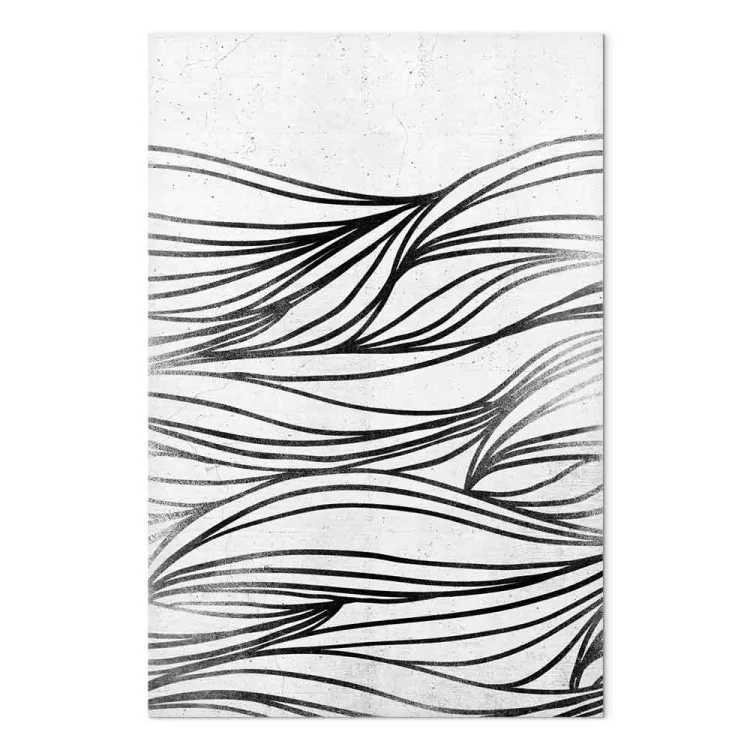 Dessins sur l'eau (1 partie) vertical - Abstraction noir et blanc
