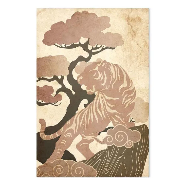 Tigre (1 partie) vertical - motif japonais style oriental