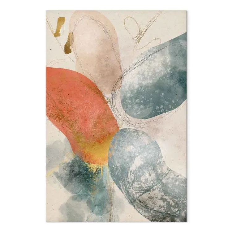 Formes arrondies (1 partie) vertical - Abstraction en couleurs pastel