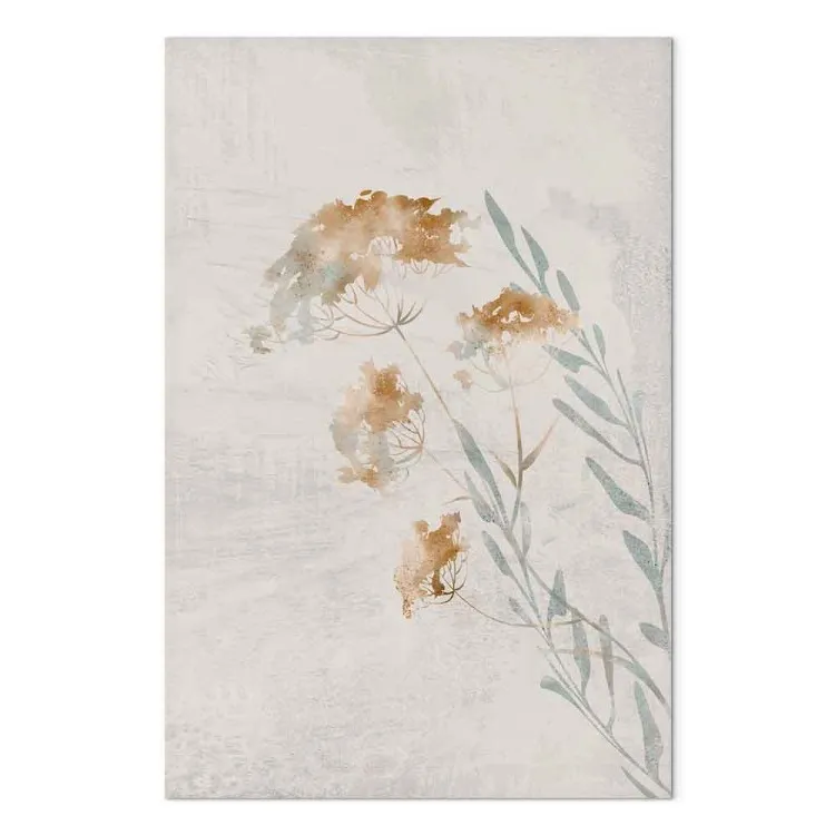 Branches printanières (1 partie) vertical - Motif végétal, fond beige