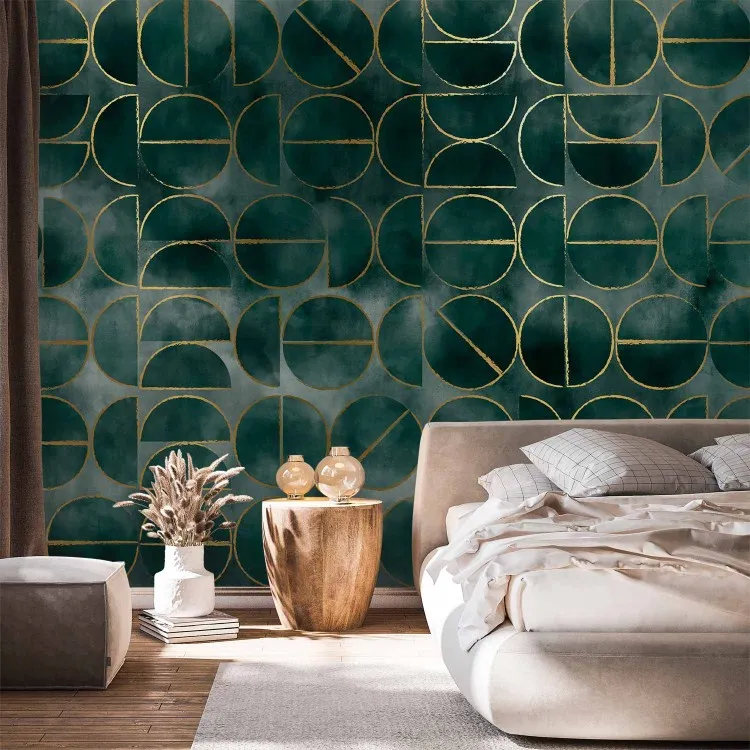 Abstraction dorée - composition géométrique dans le style art déco