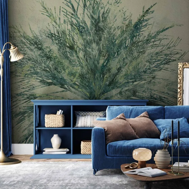 Respirer dans la nature - paysage avec des plantes peintes