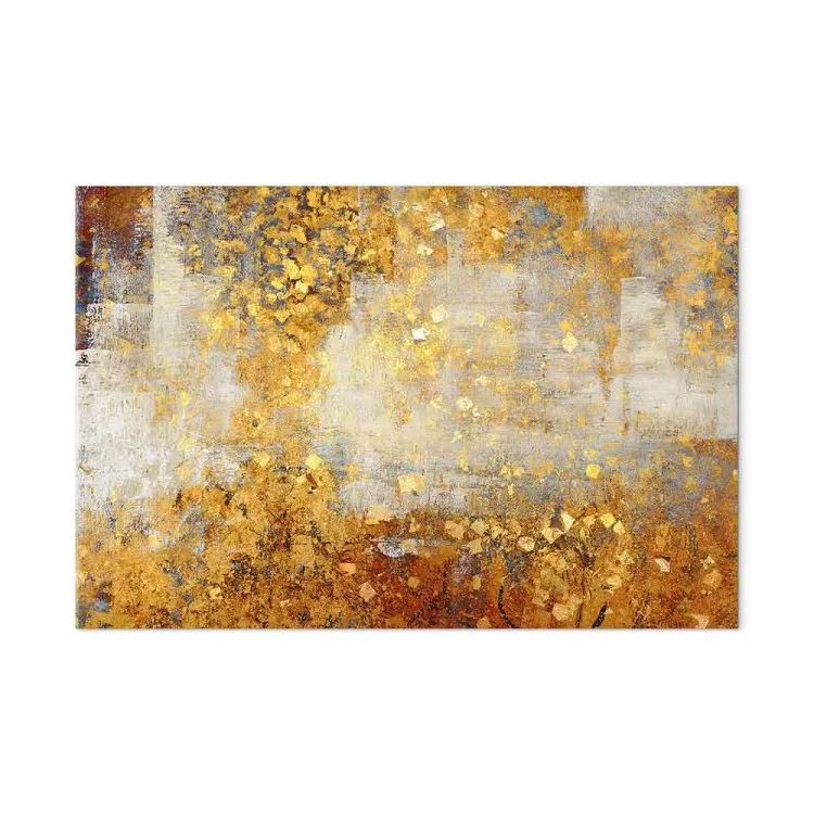 Sauvagerie dorée (1 partie) large - Abstraction en tons chauds