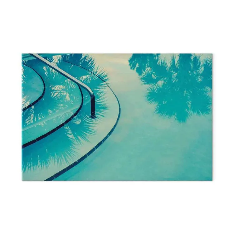 En Floride - paysage bleu et reflet de palme dans l'eau