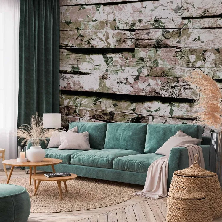 Planches décoratives - motif végétal avec des feuilles beige
